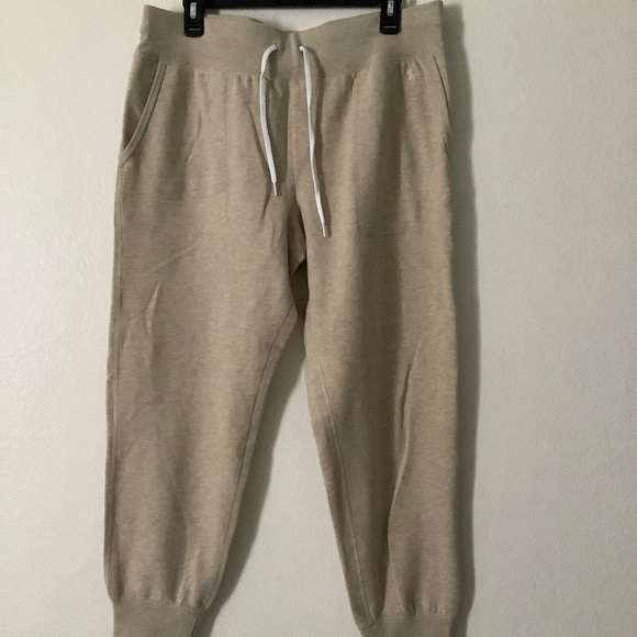 New Polo Ralph Lauren Dune Tan Fleece Sweat Pants Size L - Picture 1 of 7